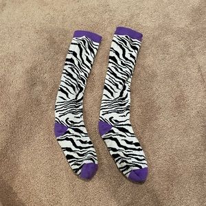 Zebra knee high socks